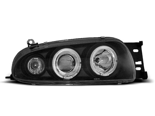 Tuning-Tec LED Angel Eyes Scheinwerfer für Ford Fiesta MK4 95-99 schwarz