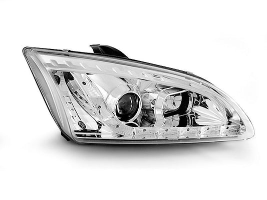 Tuning-Tec LED Tagfahrlicht Scheinwerfer für Ford Focus MK2 04-08 chrom