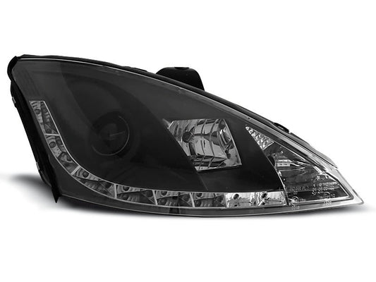 Tuning-Tec LED Tagfahrlicht Scheinwerfer für Ford Focus 1 Facelift 01-04 schwarz