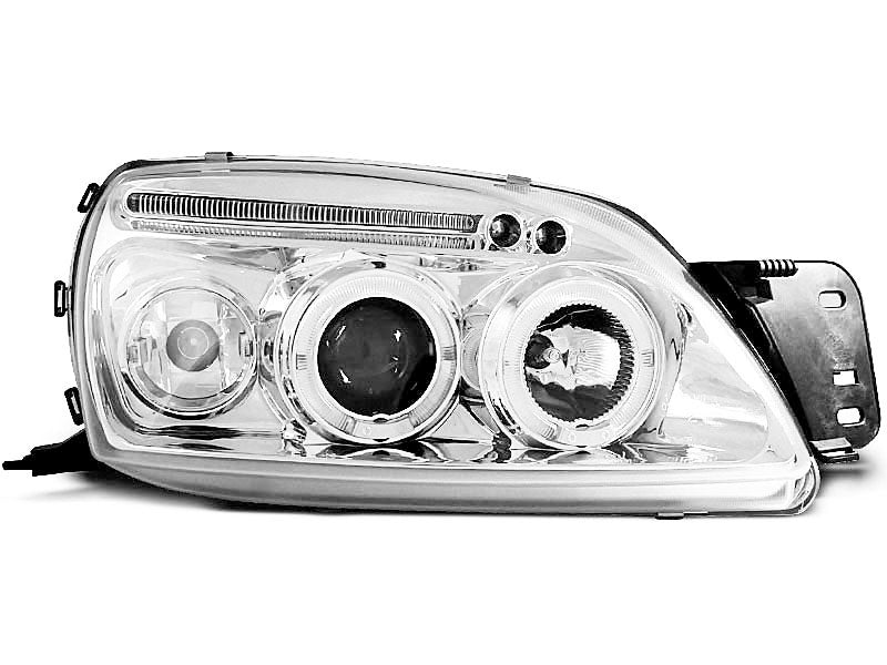 Tuning-Tec LED Angel Eyes Scheinwerfer für Ford Fiesta MK5 99-02 chrom