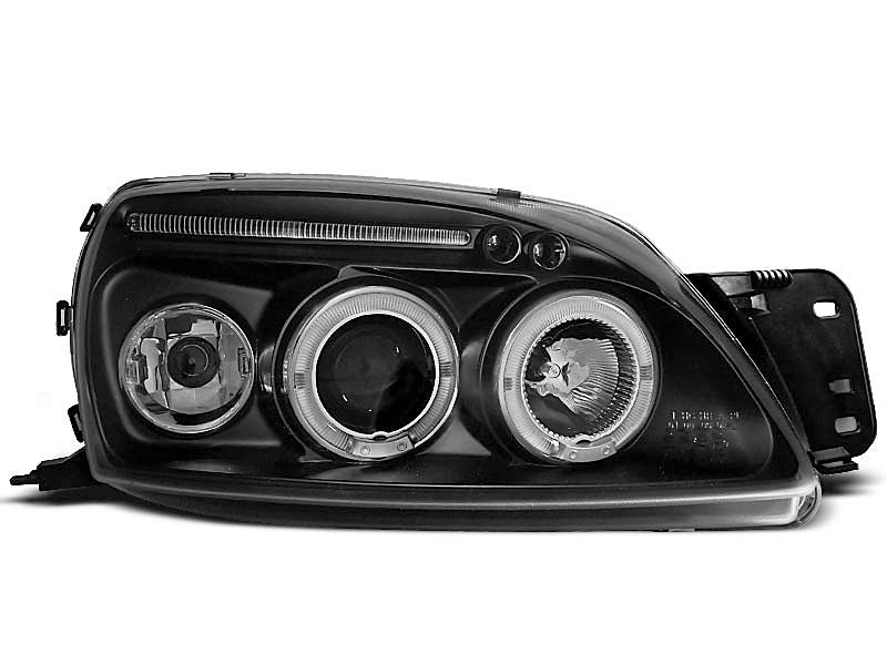 Tuning-Tec LED Angel Eyes Scheinwerfer für Ford Fiesta MK5 99-02 schwarz