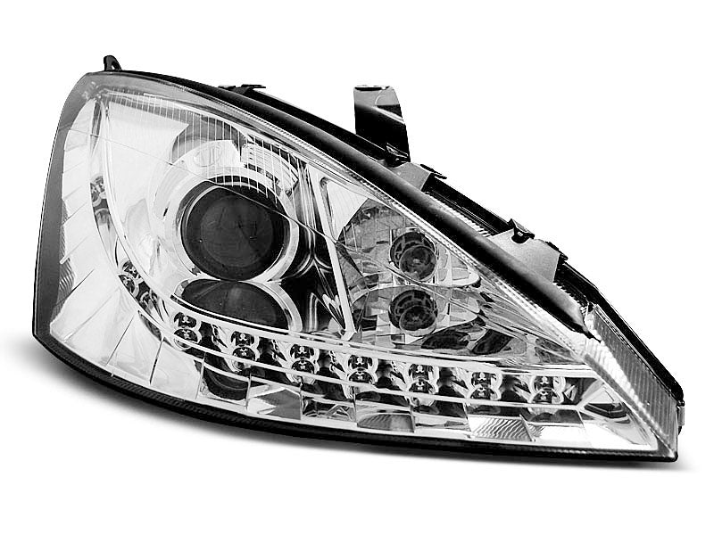 Tuning-Tec LED Tagfahrlicht Scheinwerfer für Ford Focus 98-01 chrom