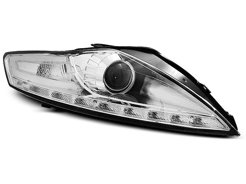 Tuning-Tec LED Tagfahrlicht Scheinwerfer für Ford Mondeo 07-10 chrom mit LED Blinker