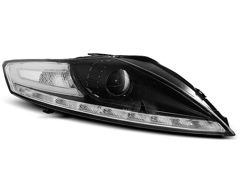 Tuning-Tec LED Tagfahrlicht Scheinwerfer für Ford Mondeo 07-10 schwarz mit LED Blinker