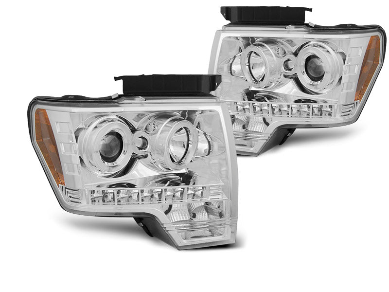 Tuning-Tec LED Angel Eyes Scheinwerfer für Ford F150 MK12 08-14 chrom