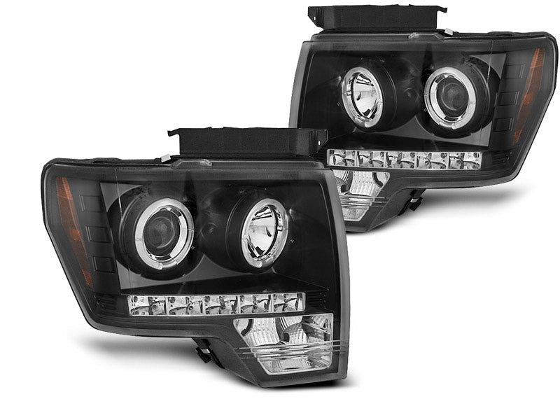 Tuning-Tec LED Angel Eyes Scheinwerfer für Ford F150 MK12 08-14 schwarz