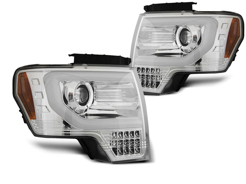 Tuning-Tec LED Tagfahrlicht Scheinwerfer für Ford F150 MK12 08-14 chrom mit LED Blinker