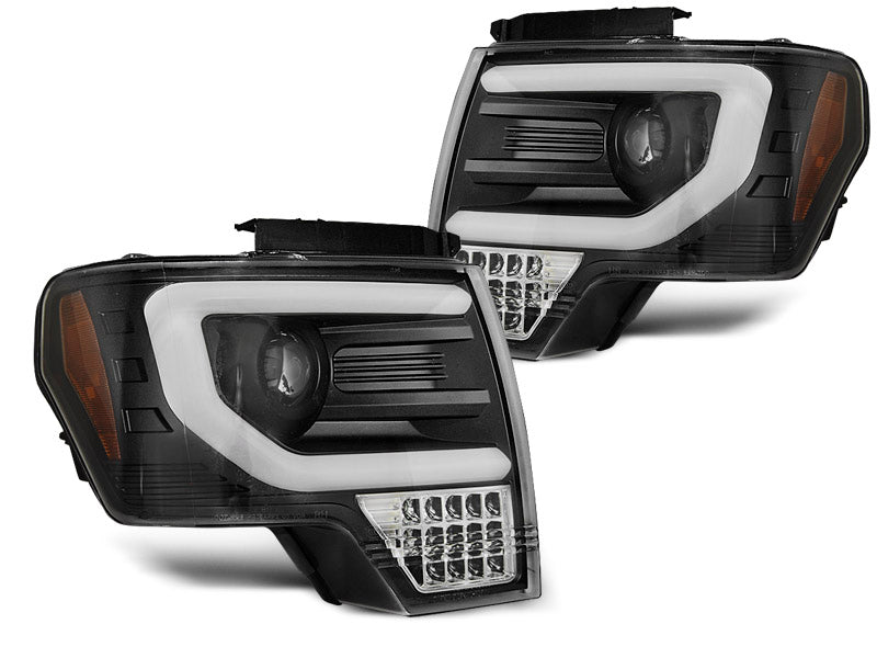 Tuning-Tec LED Tagfahrlicht Scheinwerfer für Ford F150 MK12 08-14 schwarz mit LED Blinker
