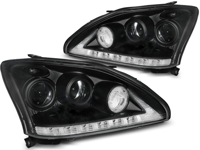 Tuning-Tec LED Tagfahrlicht Scheinwerfer für Lexus RX 330/350 03-08 schwarz