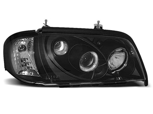 Tuning-Tec Klarglas Scheinwerfer für Mercedes Benz C-Klasse W202 93-00 schwarz