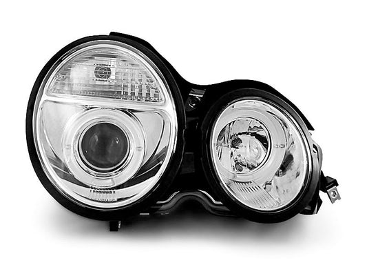 Tuning-Tec LED Angel Eyes Scheinwerfer für Mercedes Benz E-Klasse W210 95-99 chrom