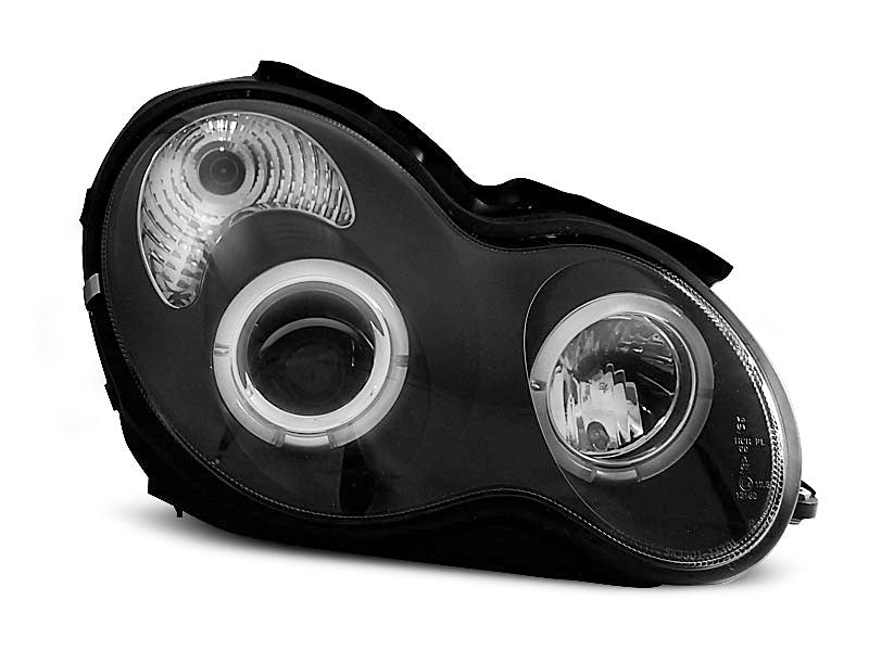 Tuning-Tec LED Angel Eyes Scheinwerfer für Mercedes Benz C-Klasse W203 00-04 schwarz