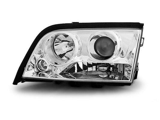 Tuning-Tec Klarglas Scheinwerfer für Mercedes Benz C-Klasse W202 93-00 chrom