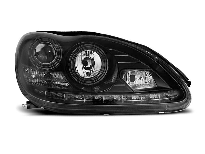 Tuning-Tec LED Tagfahrlicht Scheinwerfer für Mercedes Benz S-Klasse W220 98-05 schwarz