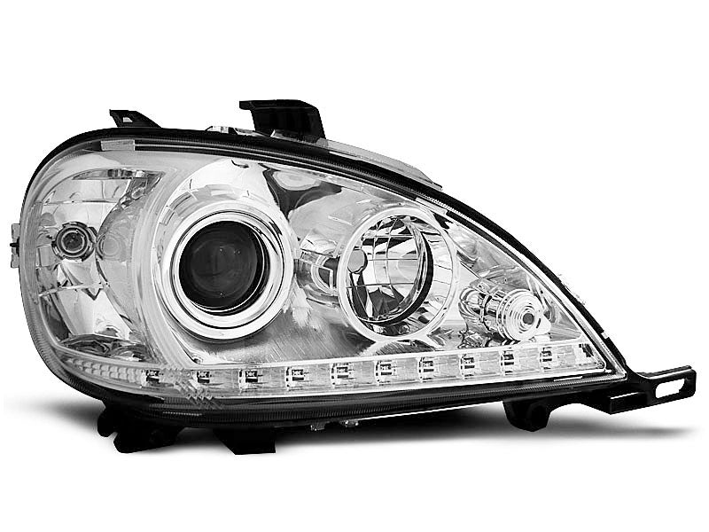 Tuning-Tec LED Tagfahrlicht Scheinwerfer für Mercedes Benz ML W163 98-01 chrom