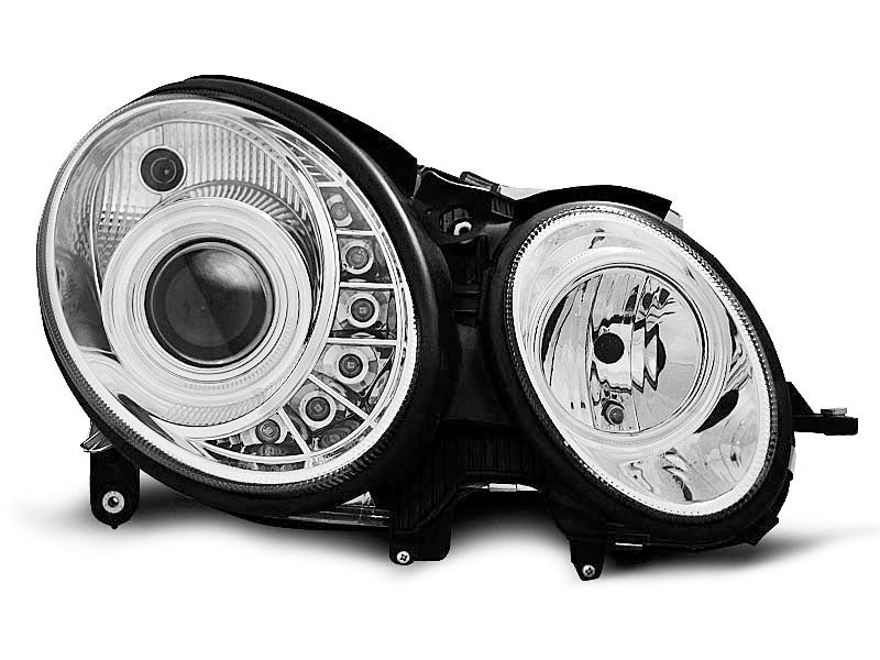 Tuning-Tec LED Tagfahrlicht Scheinwerfer für Mercedes Benz E-Klasse W211 06-09 chrom