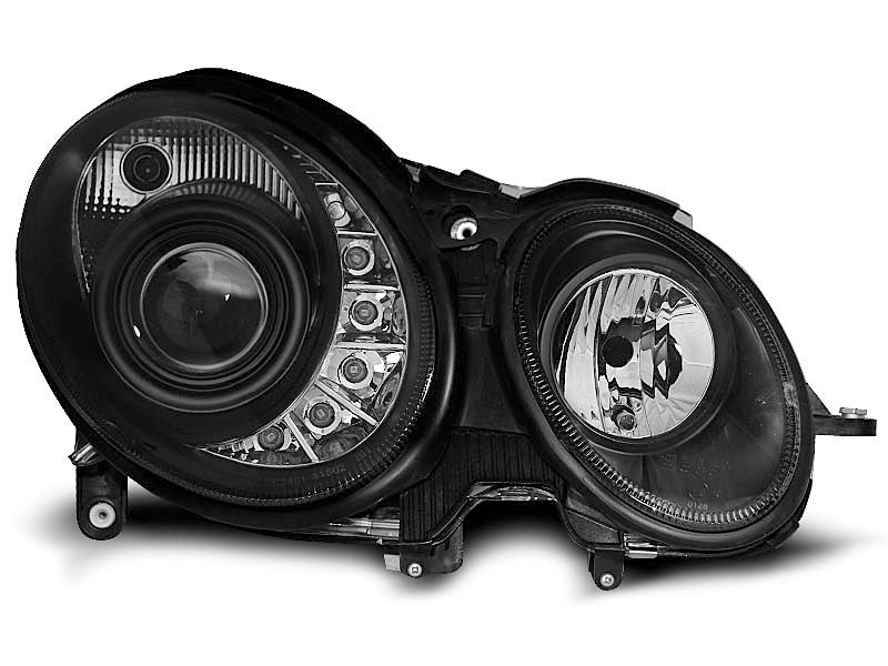 Tuning-Tec LED Tagfahrlicht Scheinwerfer für Mercedes Benz E-Klasse W211 06-09 schwarz