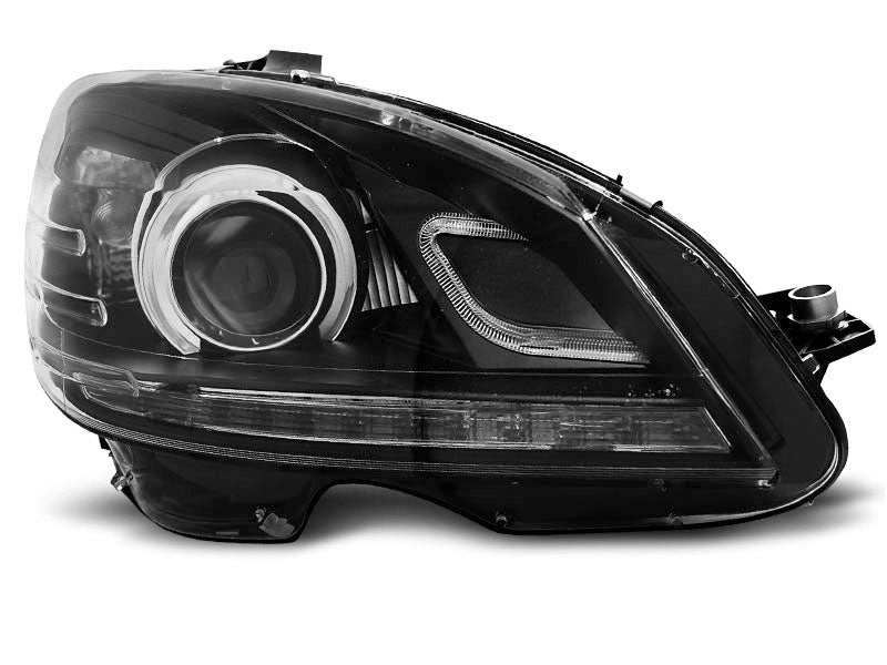 Tuning-Tec LED Tagfahrlicht Scheinwerfer für Mercedes Benz C-Klasse W204 07-10 schwarz
