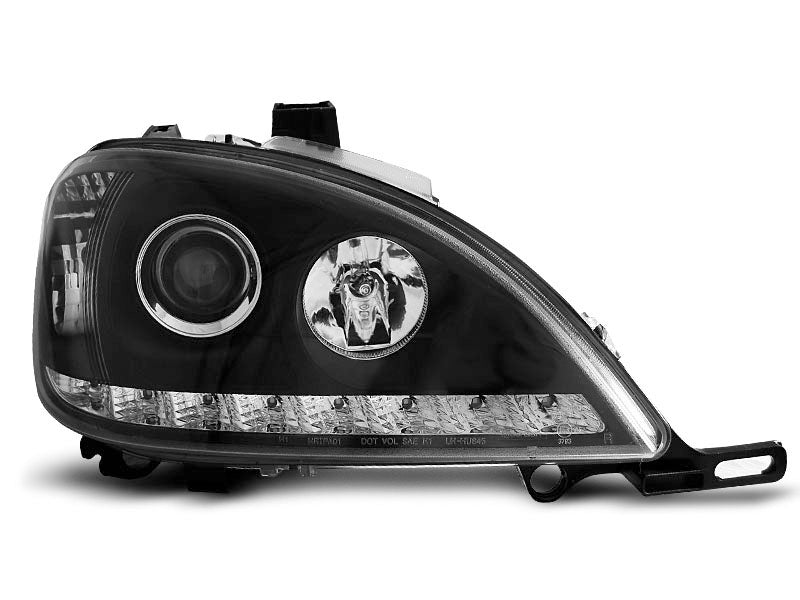 Tuning-Tec LED Tagfahrlicht Scheinwerfer für Mercedes Benz ML W163 98-01 schwarz