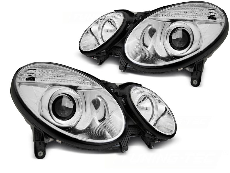 Tuning-Tec Klarglas Scheinwerfer für Mercedes Benz E-Klasse W211 06-09 chrom