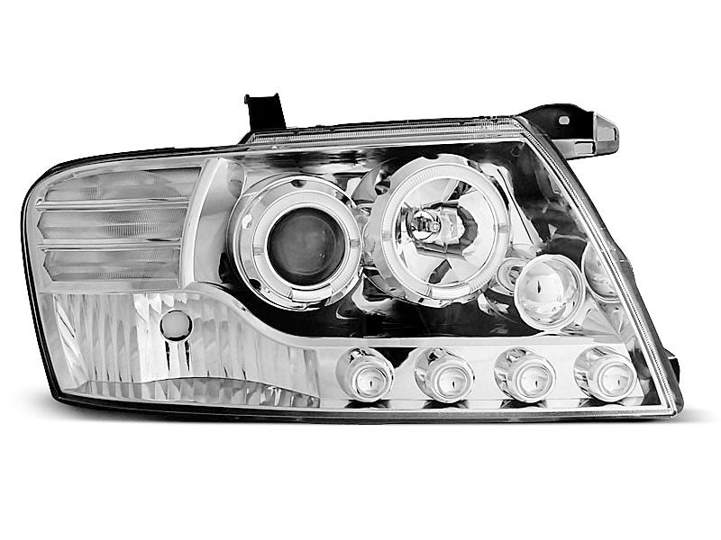 Tuning-Tec LED Angel Eyes Scheinwerfer für Mitsubishi Pajero V60 00-06 chrom