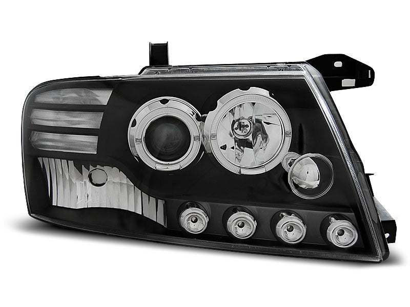 Tuning-Tec LED Angel Eyes Scheinwerfer für Mitsubishi Pajero V60 00-06 schwarz
