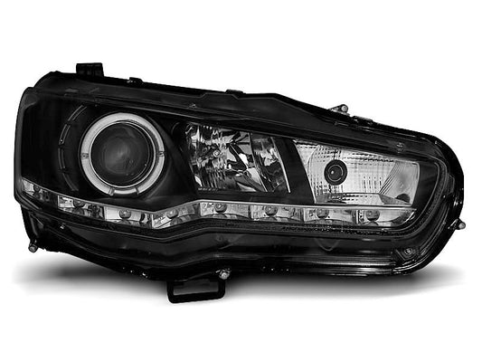 Tuning-Tec LED Tagfahrlicht Scheinwerfer für Mitsubishi Lancer VIII 08-16 schwarz
