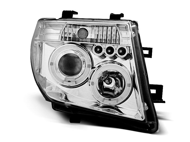 Tuning-Tec LED Angel Eyes Scheinwerfer für Nissan Navara / Pathfinder 05-10 chrom