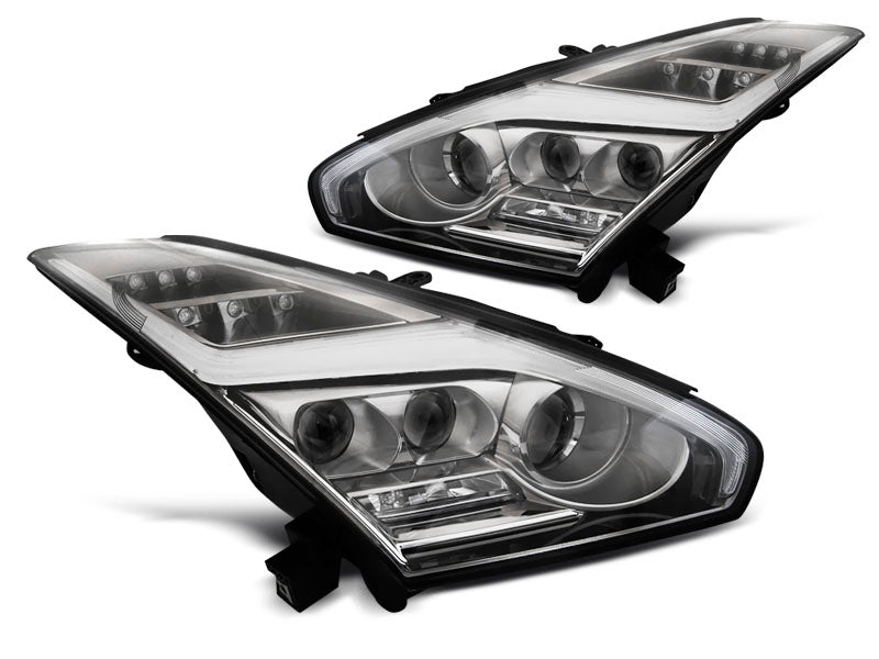 Tuning-Tec Voll LED Tagfahrlicht Scheinwerfer für Nissan GTR 08-13 chrom