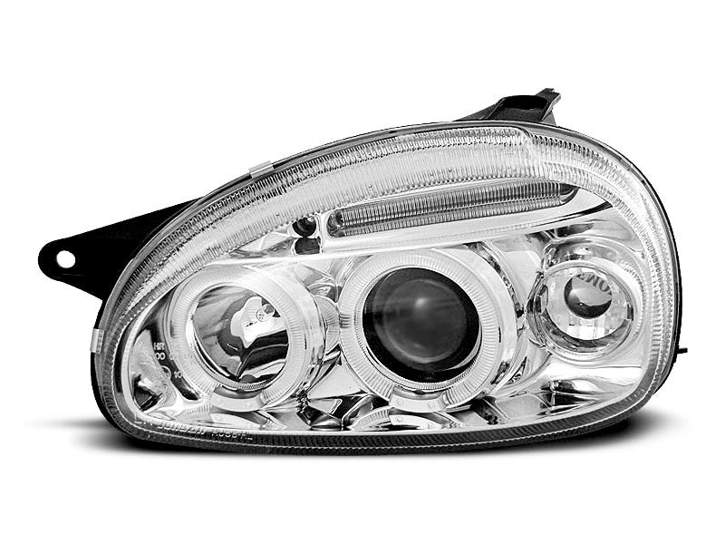Tuning-Tec LED Angel Eyes Scheinwerfer für Opel Corsa B 93-00 chrom