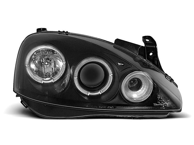 Tuning-Tec LED Angel Eyes Scheinwerfer für Opel Corsa C 00-06 schwarz