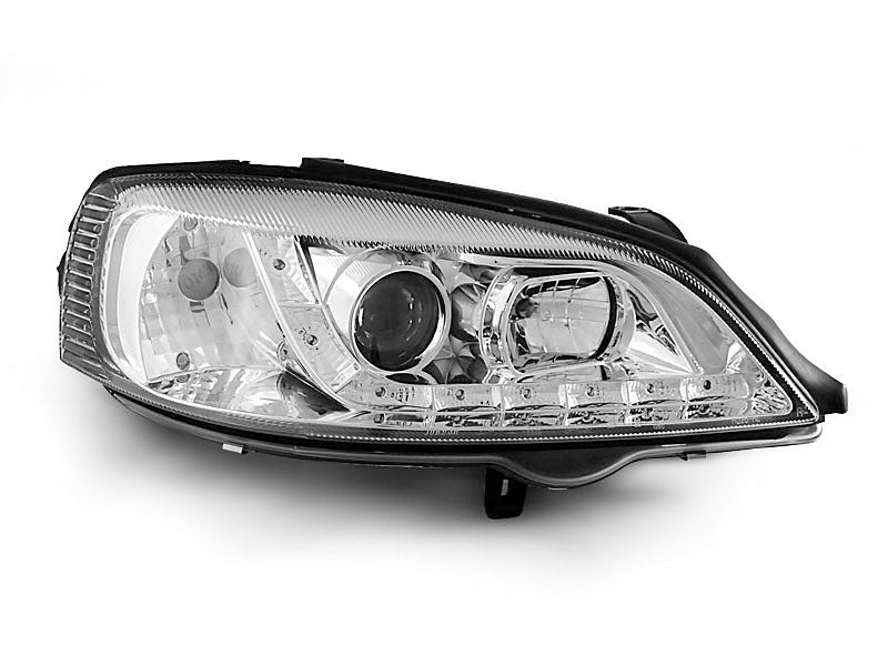 Tuning-Tec LED Tagfahrlicht Scheinwerfer für Opel Astra G 98-04 chrom