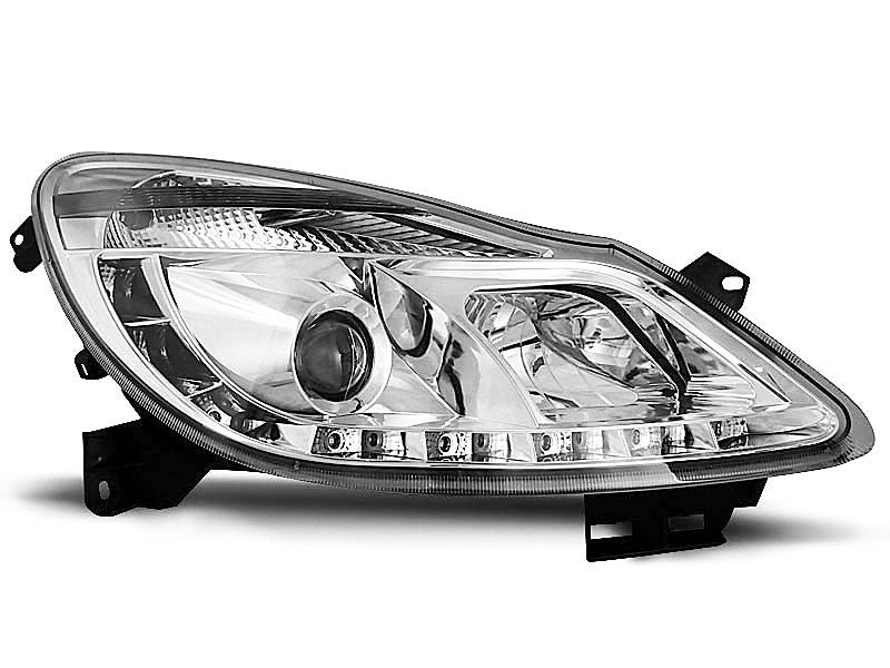 Tuning-Tec LED Tagfahrlicht Scheinwerfer für Opel Corsa D 06-11 chrom