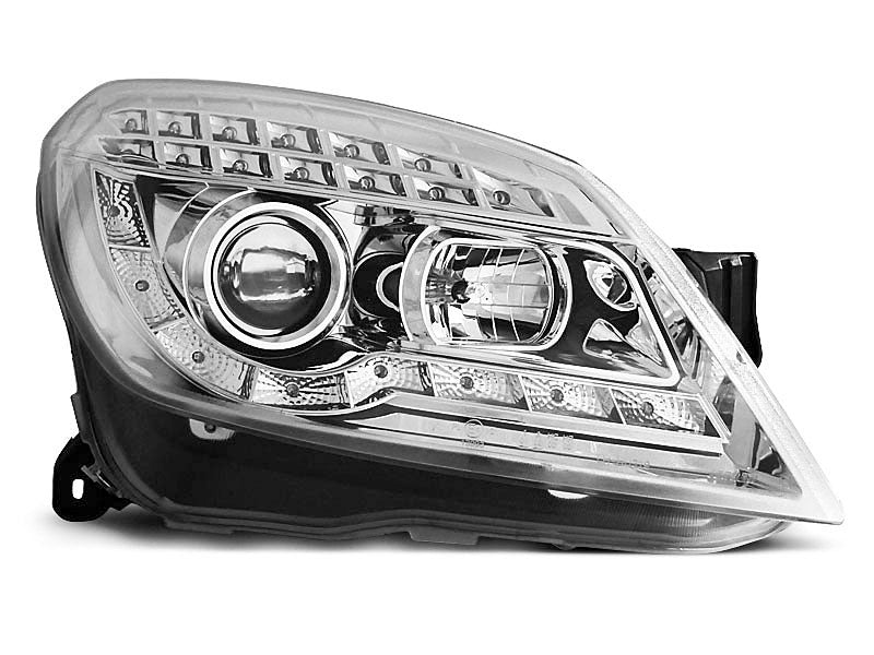 Tuning-Tec LED Tagfahrlicht Scheinwerfer für Opel Astra H 04-09 chrom mit LED Blinker