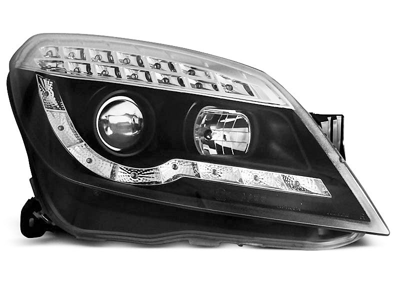 Tuning-Tec LED Tagfahrlicht Scheinwerfer für Opel Astra H 04-09 schwarz mit LED Blinker