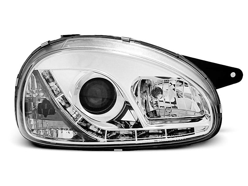 Tuning-Tec LED Tagfahrlicht Scheinwerfer für Opel Corsa B 93-00 chrom