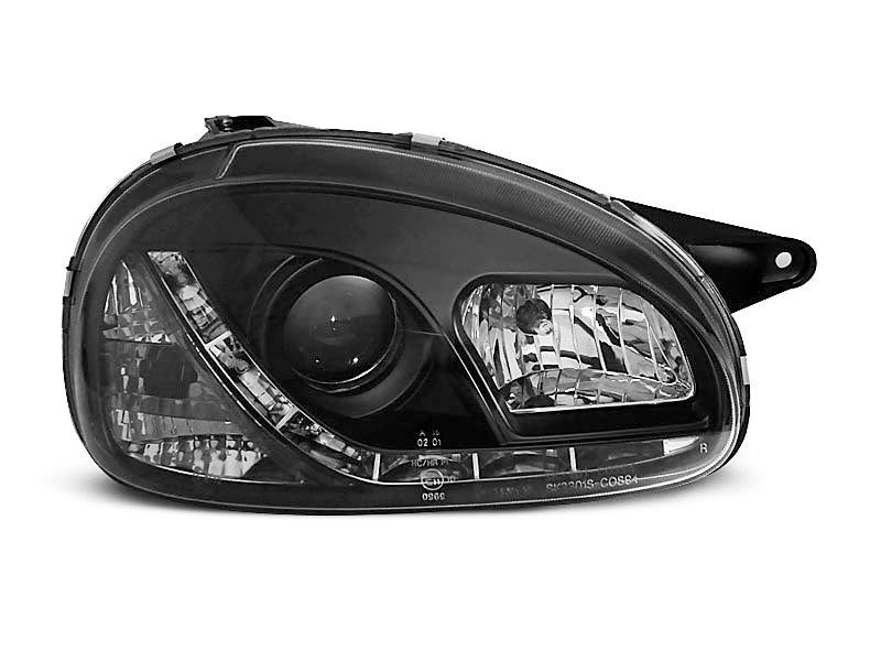 Tuning-Tec LED Tagfahrlicht Scheinwerfer für Opel Corsa B 93-00 schwarz