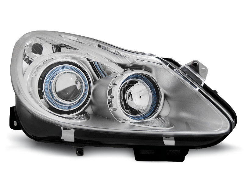 Tuning-Tec LED Angel Eyes Scheinwerfer für Opel Corsa D 06-11 chrom