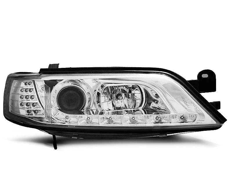Tuning-Tec LED Tagfahrlicht Scheinwerfer für Opel Vectra b 95-98 chrom mit LED Blinker