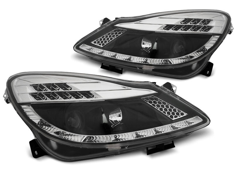 Tuning-Tec LED Tagfahrlicht Scheinwerfer für Opel Corsa D 06-11 schwarz