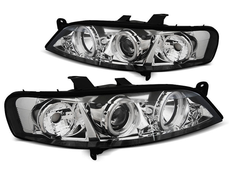 Tuning-Tec CCFL Angel Eyes Scheinwerfer für Opel Vectra B Facelift 99-02 chrom