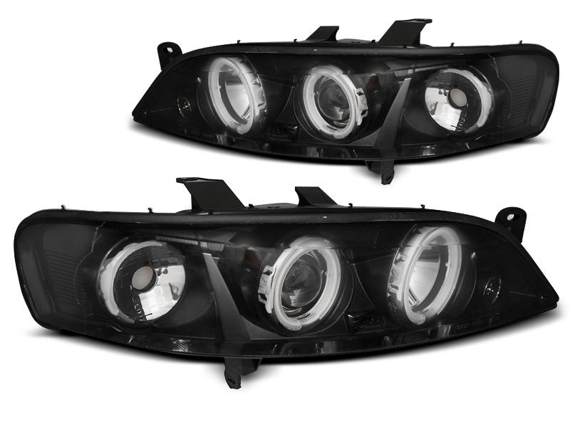 Tuning-Tec CCFL Angel Eyes Scheinwerfer für Opel Vectra B Facelift 99-02 schwarz