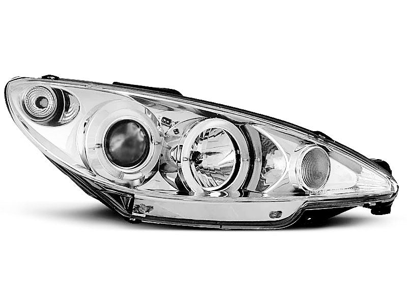 Tuning-Tec LED Angel Eyes Scheinwerfer für Peugeot 206 98-02 chrom