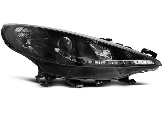 Tuning-Tec LED Tagfahrlicht Scheinwerfer für Peugeot 207 06-12 schwarz