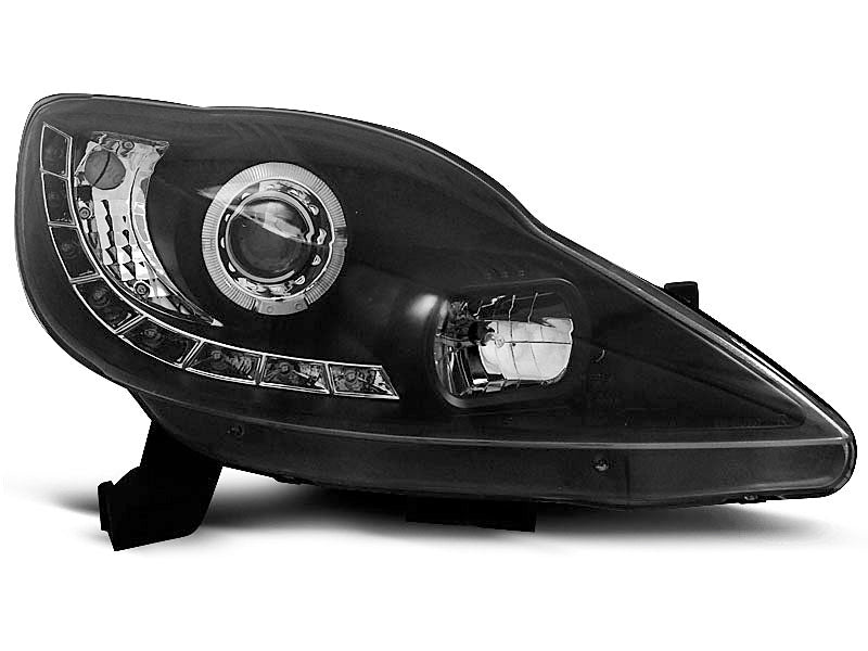 Tuning-Tec LED Angel Eyes Scheinwerfer für Peugeot 107 05-11 schwarz