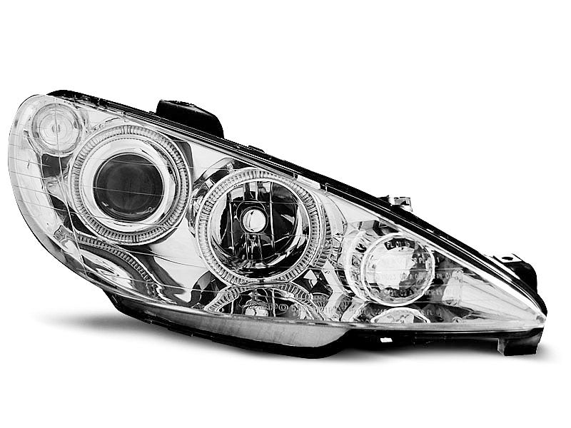 Tuning-Tec Angel Eyes Scheinwerfer für Peugeot 206 02-14 chrom