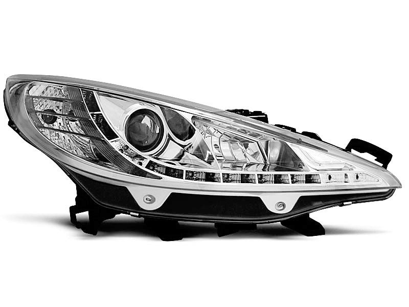 Tuning-Tec LED Tagfahrlicht Scheinwerfer für Peugeot 207 06-12 chrom