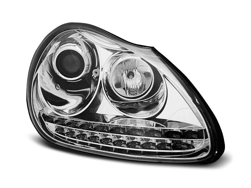 Tuning-Tec Xenon LED Tagfahrlicht Scheinwerfer für Porsche Cayenne 955 02-06 chrom