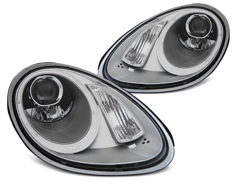 Tuning-Tec Xenon LED Tagfahrlicht Scheinwerfer für Porsche Boxster 987 / Cayman 987c 05-08 silber