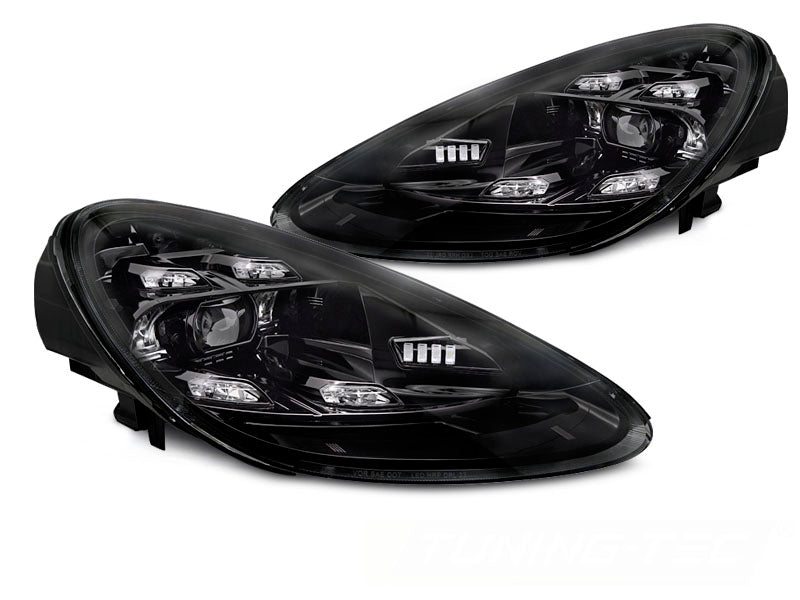 Tuning-Tec Voll LED Tagfahrlicht Scheinwerfer für Porsche Cayenne 92A 10-15 schwarz